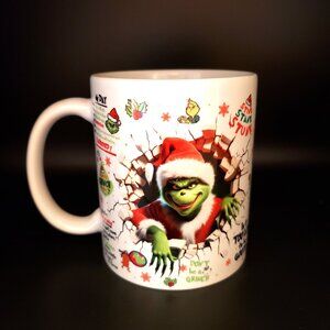 Funny, Sarcastic Santa Grinch Coffee 11oz White Mug Cup Ceramic NEW with Box
